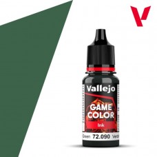 Acrylicos Vallejo - 遊戲色彩 Game Color - 086 - 72090 - 黑綠色墨水 Black Green Ink - 17 ml. (NT 100)(6/盒)