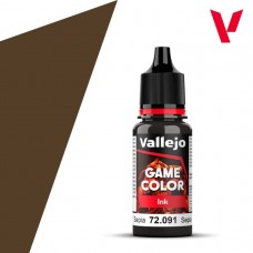 Acrylicos Vallejo - 遊戲色彩 Game Color - 087 - 72091 - 棕褐色墨水 Sepia Ink - 17 ml. (NT 100)(6/盒)