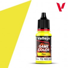 Acrylicos Vallejo - 遊戲色彩 Game Color - 076 - 72103 - 螢光黃 Fluo Yellow - 17 ml. (NT 100)(6/盒)