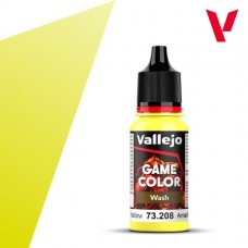 Acrylicos Vallejo - 遊戲色彩 Game Color - 漬洗色Wash-73208- 黃色（漬洗漆） Yellow (6/盒)