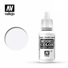 Acrylicos Vallejo - 模型色彩 Model Color - 201 - 70853 - 罩染白色 White Glaze - 17 ml. (NT 100)(6/盒)