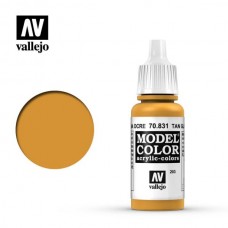Acrylicos Vallejo - 模型色彩 Model Color - 203 - 70831 - 黃棕色罩染顏料 Tan Glaze - 17 ml. (NT 100)(6/盒)