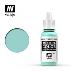 Acrylicos Vallejo - 模型色彩 Model Color - 202 - 70832 - 銅鏽色罩染色 Verdigris Glaze - 17 ml. (NT 100)(6/盒)