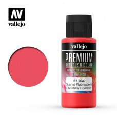 Acrylicos Vallejo - 62034 - 高階色彩 Premium Color - 螢光腥紅色 Scarlet Fluo - 60 ml. (建議售價NT 230)