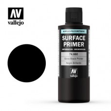 Acrylicos Vallejo - 74660 - 表面底漆 Surface Primer - 亮光黑色 Gloss Black Primer - 200 ml.(NT 500)