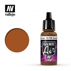 Acrylicos Vallejo - 72758 - 遊戲噴塗色彩 Game Air - 拋光黃銅色（金屬色）Brassy Brass - 17 ml.(NT 100)