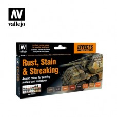 Acrylicos Vallejo -70183 - 模型色彩 Model Color - 銹，污漬，斑紋套組 Rust, Stain & Streaking (8) by Scratchmod（NT 810）