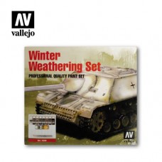 Acrylicos Vallejo -72220 - 模型色彩 Model Color - 冬季風化套組 Winter Weathering (9) + 2 Brushes（NT 1320）