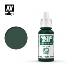 Acrylicos Vallejo - 70308 - 裝甲王牌 Panzer Aces - 綠尾燈色 Green Tail Light - 17 ml.(NT 110)(6/盒)(停產)