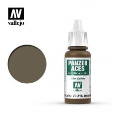 Acrylicos Vallejo - 70316 - 裝甲王牌 Panzer Aces - 深泥土色 Dark Mud - 17 ml.(NT 110)(6/盒)