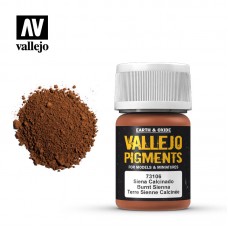 Acrylicos Vallejo - 73106 - 色粉 Pigments - 焦黃土色 Burnt Sienna - 35 ml.(NT 140)