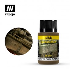 Acrylicos Vallejo - 73801 - 舊化效果液 Weathering Effects - 歐洲飛濺泥土 European Splash Mud - 40 ml.(NT 200)