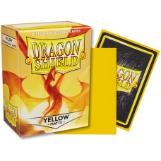 龍盾Dragon Shield 100 - AT-11014- 龍盾卡套標準尺寸(100入)Standard Deck Protector Sleeves - 磨砂Matte Yellow黃色 （NT350）