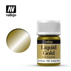 Acrylicos Vallejo - 221 - 70795 - 液態金屬 Liquid Gold - 青金色 Green Gold (Alcohol Based) - 35 ml.(NT 180)