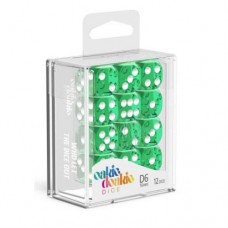 Oakie Doakie Dice - 16mm 透明系列骰 綠色六面骰（12入） - D6 Dice 16 mm Translucent - Green(12 Dice) - ODD410010（NT 200）