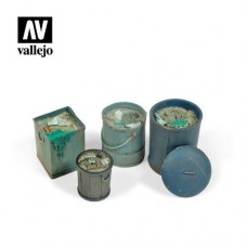 Acrylicos Vallejo - SC213 - Figure - Scenics - Assorted Garbage Bins (#2)(建議售價NT 490)
