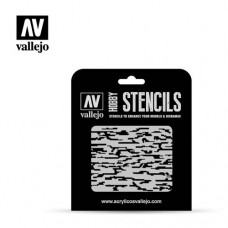 Acrylicos Vallejo - ST-CAM004 - Stencils - 數位現代迷彩 Pixelated Modern Camo - 1/35 & 1/32 (建議售價NT 150)