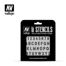 Acrylicos Vallejo - ST-LET002 - Stencils - 塗裝字體 Stamp Font - 1/35 (建議售價NT 150)