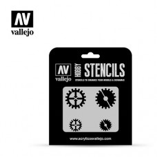 Acrylicos Vallejo - ST-SF001 - Stencils - 齒輪標記 Gear Markings (建議售價NT 150)