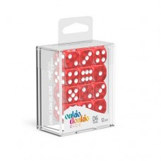 Oakie Doakie Dice - 16mm 大理石系列骰 紅色六面骰（12入） - D6 Dice 16 mm Marble - Red(12) - ODD410001（NT 230）