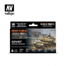 Acrylicos Vallejo - 70202 - 套組 Set - 蘇聯裝甲和步兵套組 Soviet Armour & Infantry (6) - 17 ml. (NT 580)