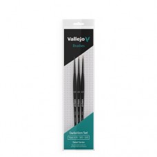 Acrylicos Vallejo - B02990 - 畫筆 -  細節系列 - 訂製套裝 - 塑膠毛畫筆 (4/0,3/0,2/0) Definition Set - Synthetic fibers (Sizes 4/0, 3/0 & 2/0)