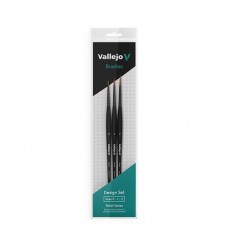 Acrylicos Vallejo - B02991 - 畫筆 -  細節系列 - 設計套裝 - 塑膠毛畫筆(0,1,2) Design Set - Synthetic fibers (Sizes 0, 1 & 2)