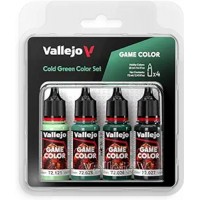 Acrylicos Vallejo - 遊戲色 Game Color -  套組系列 - 72383 - 冷綠色套組Cold green Color Set (建議售價NT.350)