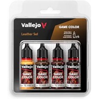Acrylicos Vallejo - 遊戲色 Game Color -  套組系列 - 72385 - 皮革色套組Leather Set (建議售價NT.350)