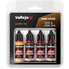 Acrylicos Vallejo - 遊戲色 Game Color -  套組系列 - 72385 - 皮革色套組Leather Set (建議售價NT.350)