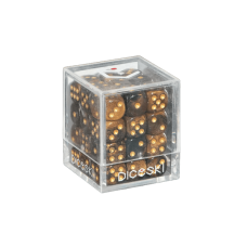DICESKI - 六面骰子-12mm(36顆)-金&黑 - Gemini - 12mm D6 Gold & Black (36 Dice) - DSI00023(NTD 460元)