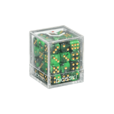 DICESKI - 六面骰子-12mm(36顆)-綠&黑 - Gemini - 12mm D6 Green & Black (36 Dice) - DSI00018(NTD 460元)
