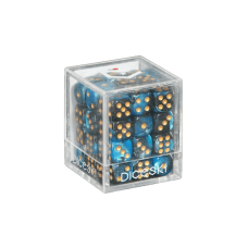 DICESKI - 六面骰子-12mm(36顆)-午夜藍&黑 - Gemini - 12mm D6 Mightblue & Black (36 Dice) - DSI00019 (NTD 460元)