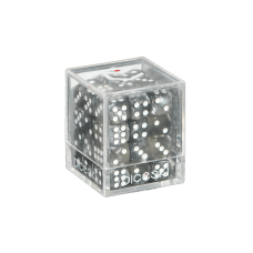 DICESKI - 六面骰子-12mm(36顆)-銀&灰 - Gemini - 12mm D6 Silver & Grey (36 Dice) - DSI00025(NTD 460元)