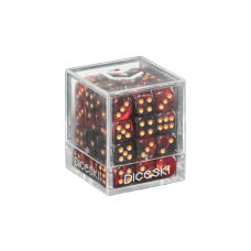 DICESKI - 六面骰子-12mm(36顆)-紅&黑 - Gemini - 12mm D6 Red & Black (36 Dice) - DSI00017(NTD 460元)