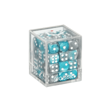 DICESKI - 六面骰子-12mm(36顆)-鋼藍&銀 - Gemini - 12mm D6 Steel Blue & Silver (36 Dice) - DSI00024(NTD 460元)