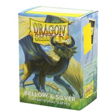 龍盾Dragon Shield - 磨砂防卡套-標準尺寸(100入) - 黃色/灰色內層 Dragon Shield - 100 Deck Protector Sleeves - Standard Size - Matte Dual - Yellow & Silver - AT-15071 龍盾Dragon Shield - 磨砂防卡套-標準尺寸(100入) - 黃色/灰色內層 Dragon Shield - 100 Deck Protector Sleeves - Standard Size - Matte Dual - Yellow & Silver - AT-15071