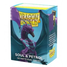 龍盾Dragon Shield - 磨砂防卡套-標準尺寸(100入) - 靈魂紫/藍綠色內層 - 100 Deck Protector Sleeves - Standard Size - Matte Dual - Soul & Petrol - AT-15070